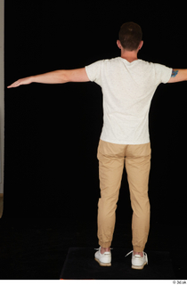  Trent brown trousers casual dressed standing t poses white sneakers white t shirt whole body 0005.jpg